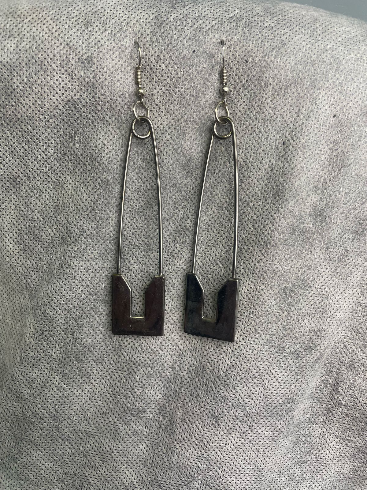 Safety Pin Statement Earrings – Silver by APG Design Creation